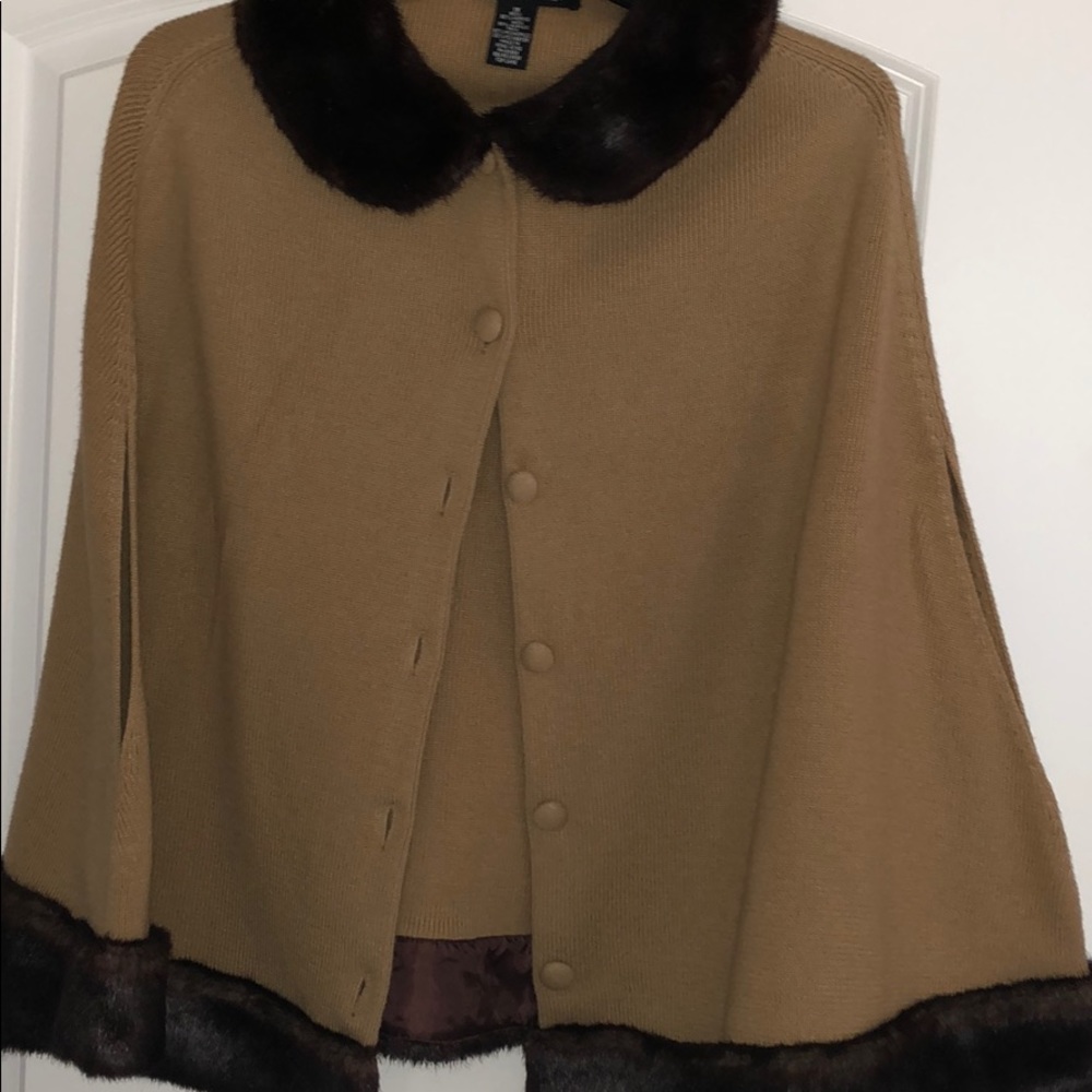 Button down shawl with cowl sleeves